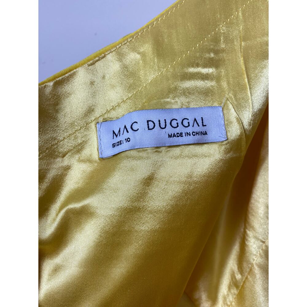MAC DUGGAL DRESS GOWN YELLOW BRIDESMAID FORMAL EVENING WEDDING GUEST COQUETTE - Picture 6 of 16